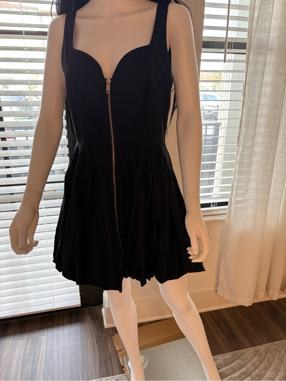 Steve Madden Black Zip Front Mini Dress - Picture 3 of 11